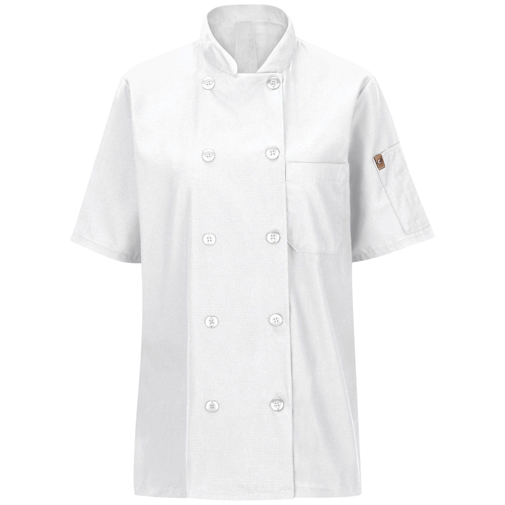 Women's Short Sleeve Chef Coat with OilBlok + MIMIX®
