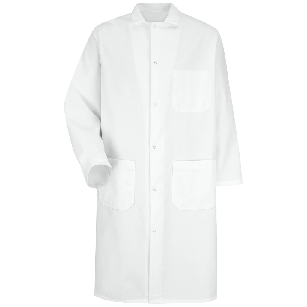 Gripper-Front Butcher Frock with Interior Pocket