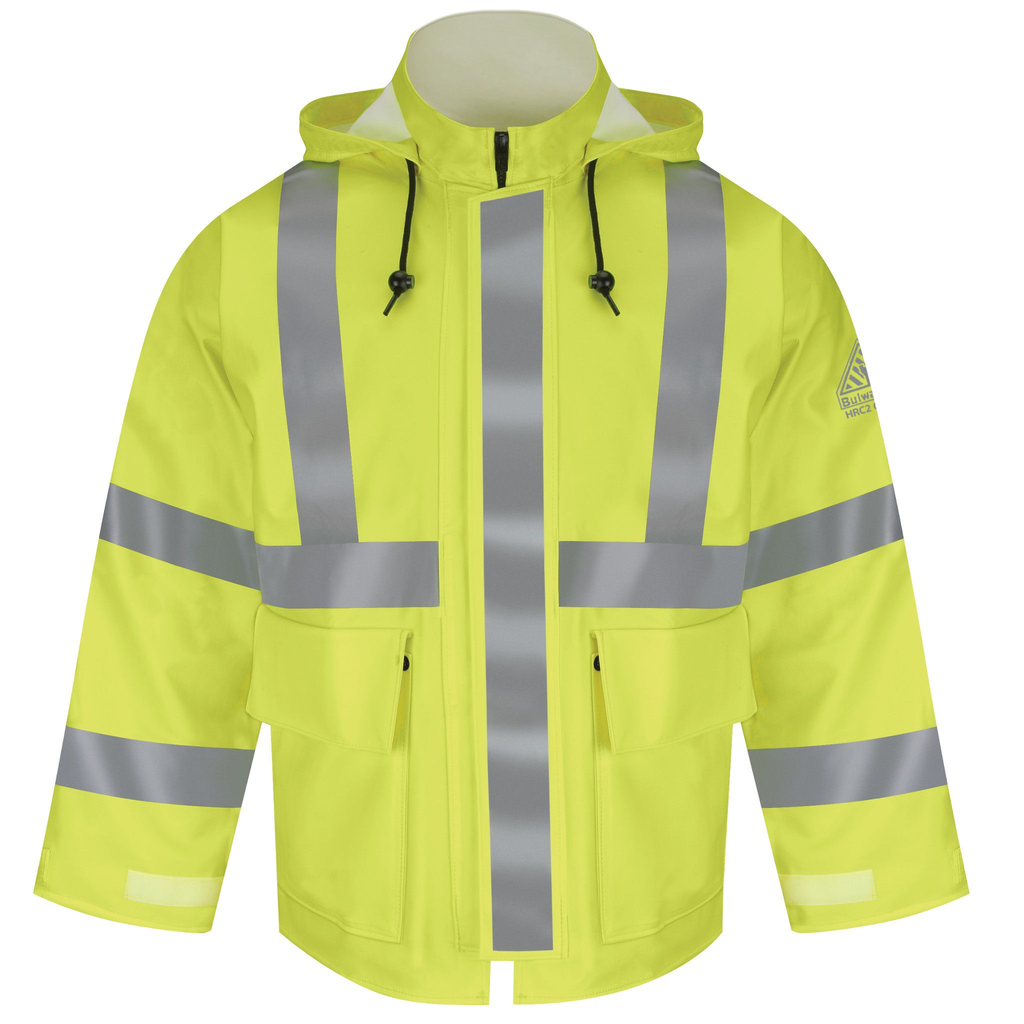 Men's FR Hi-Visibility Rain Jacket with Hood