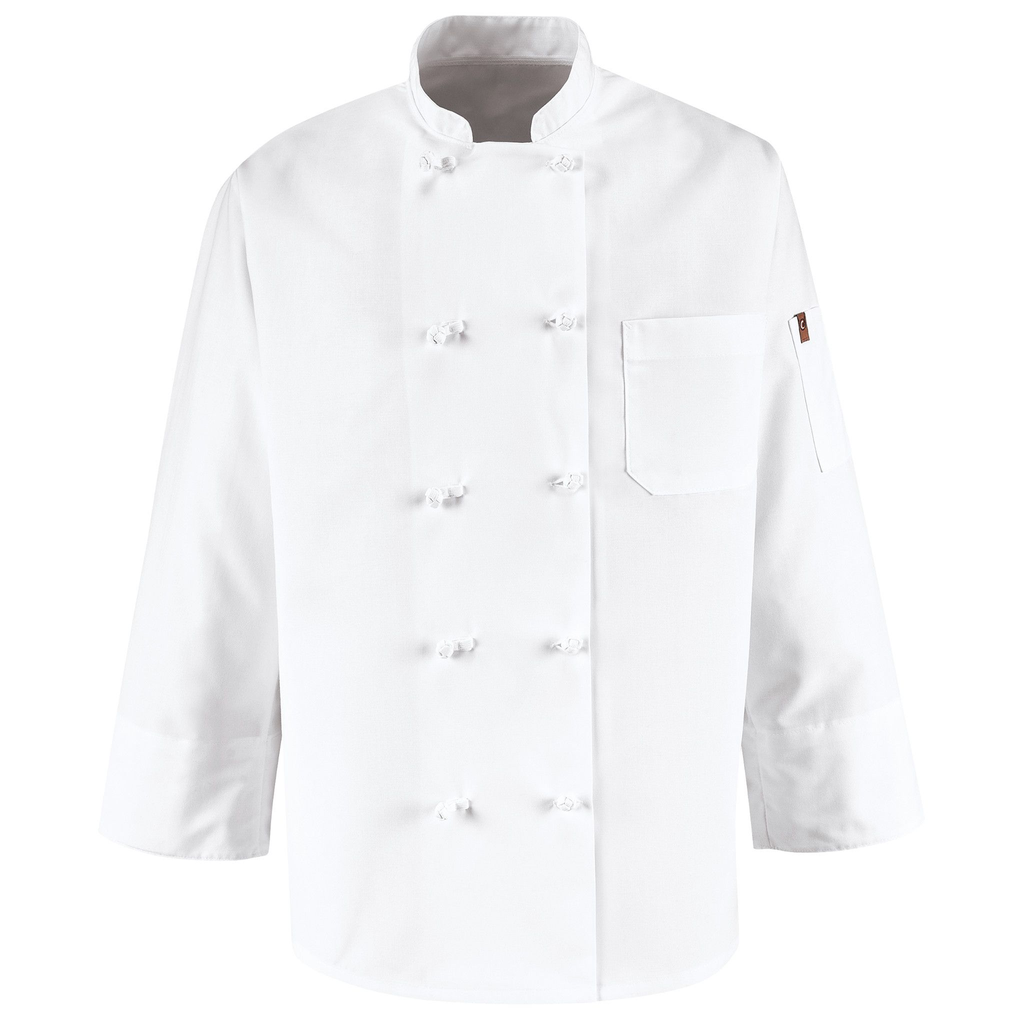 Ten Knot Button Chef Coat with Thermometer Pocket