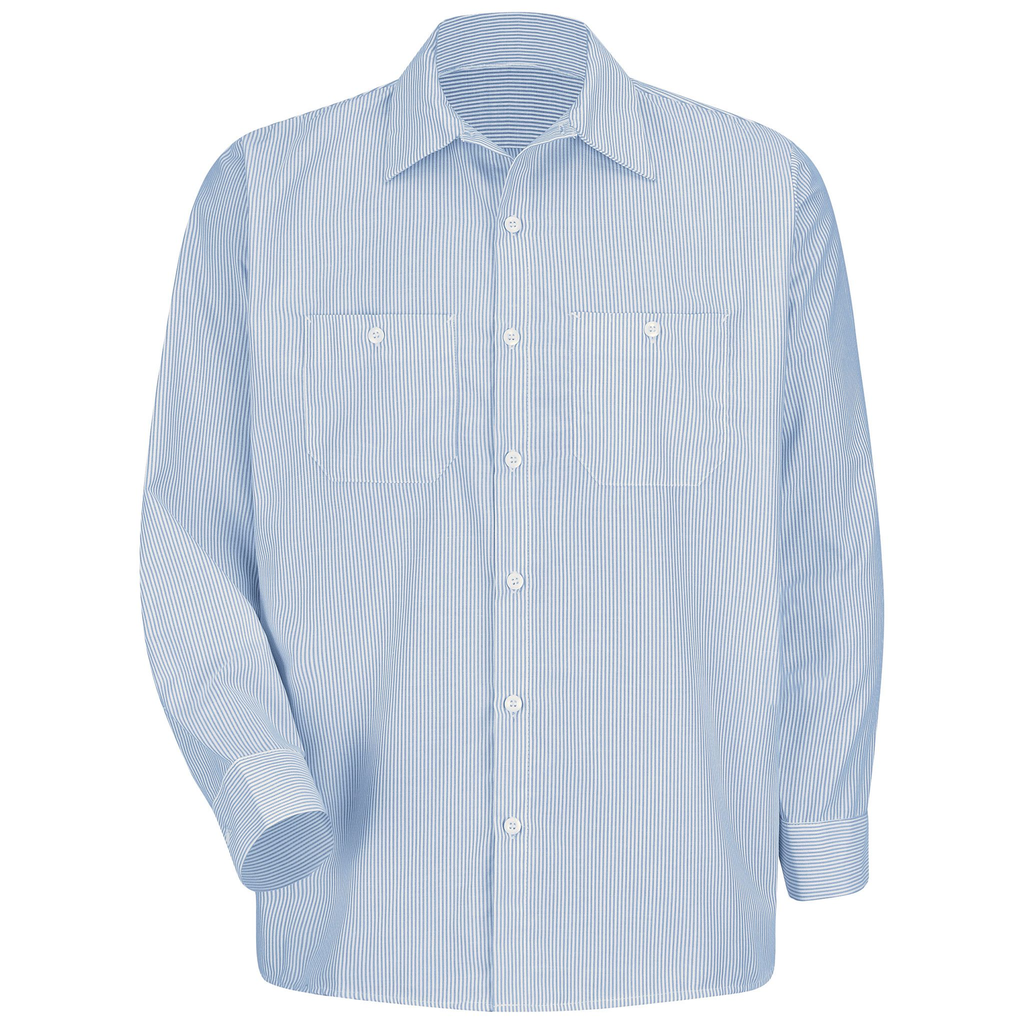 Men's Long Sleeve Industrial Stripe Work Shirt