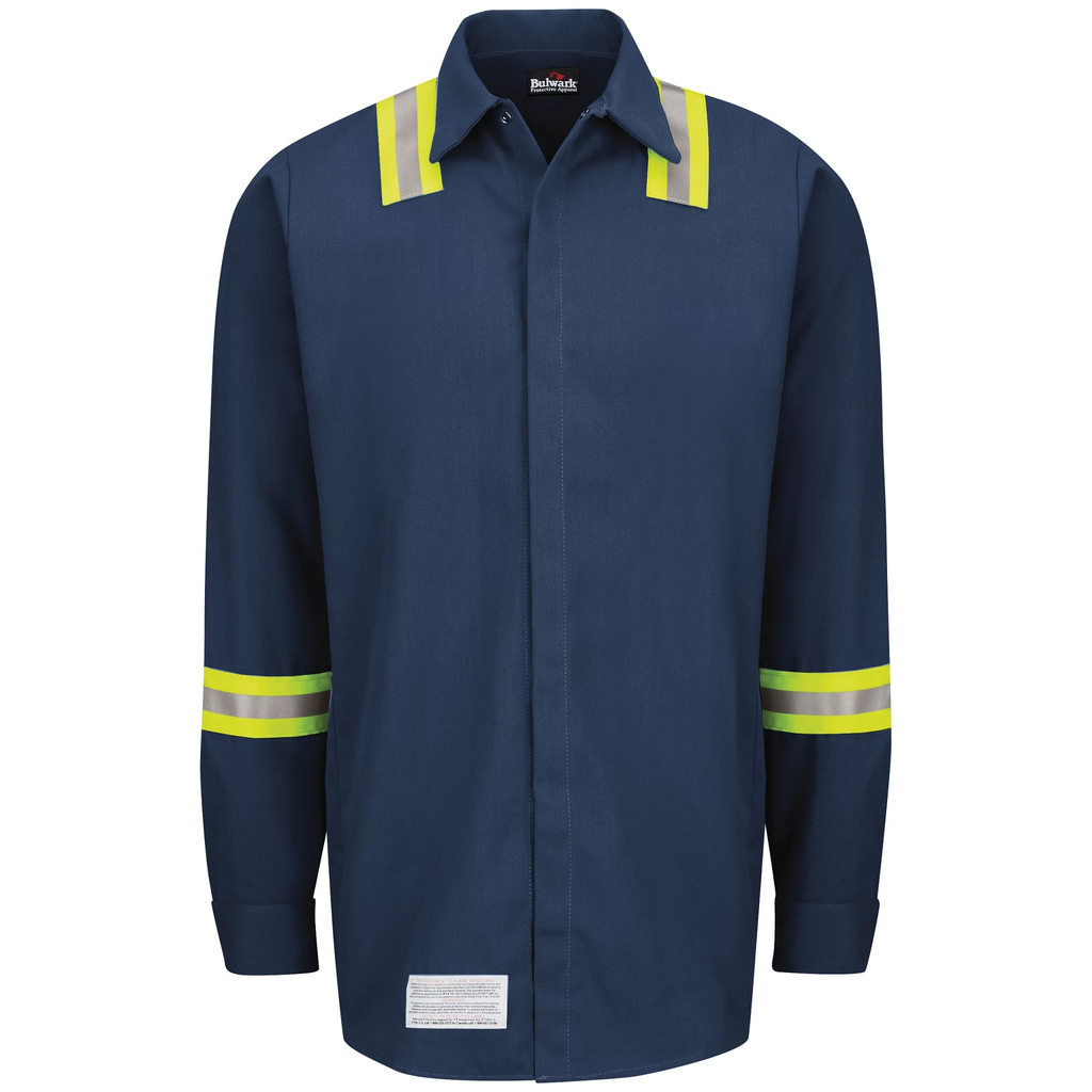 Enhanced Visibility Concealed-Gripper Pocketless Work Shirt