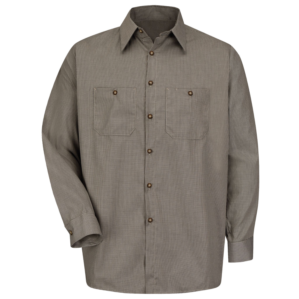 Men's Long Sleeve Microcheck Uniform Shirt