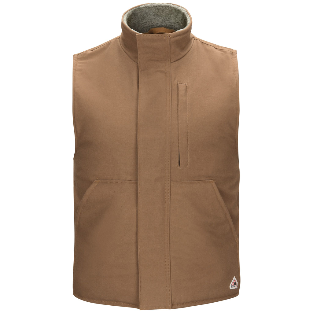 Men's Sherpa Lined Brown Duck Vest