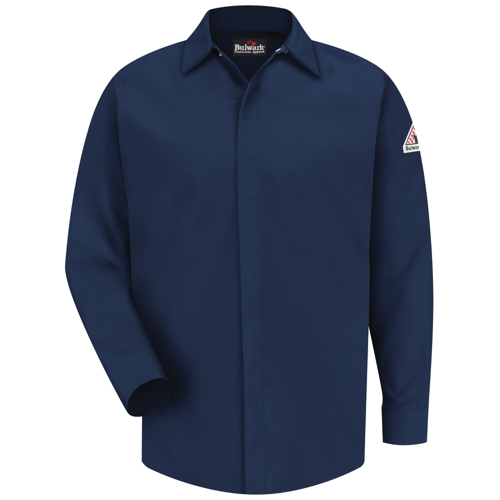 Men's Midweight FR Pocketless Concealed-Gripper Work Shirt