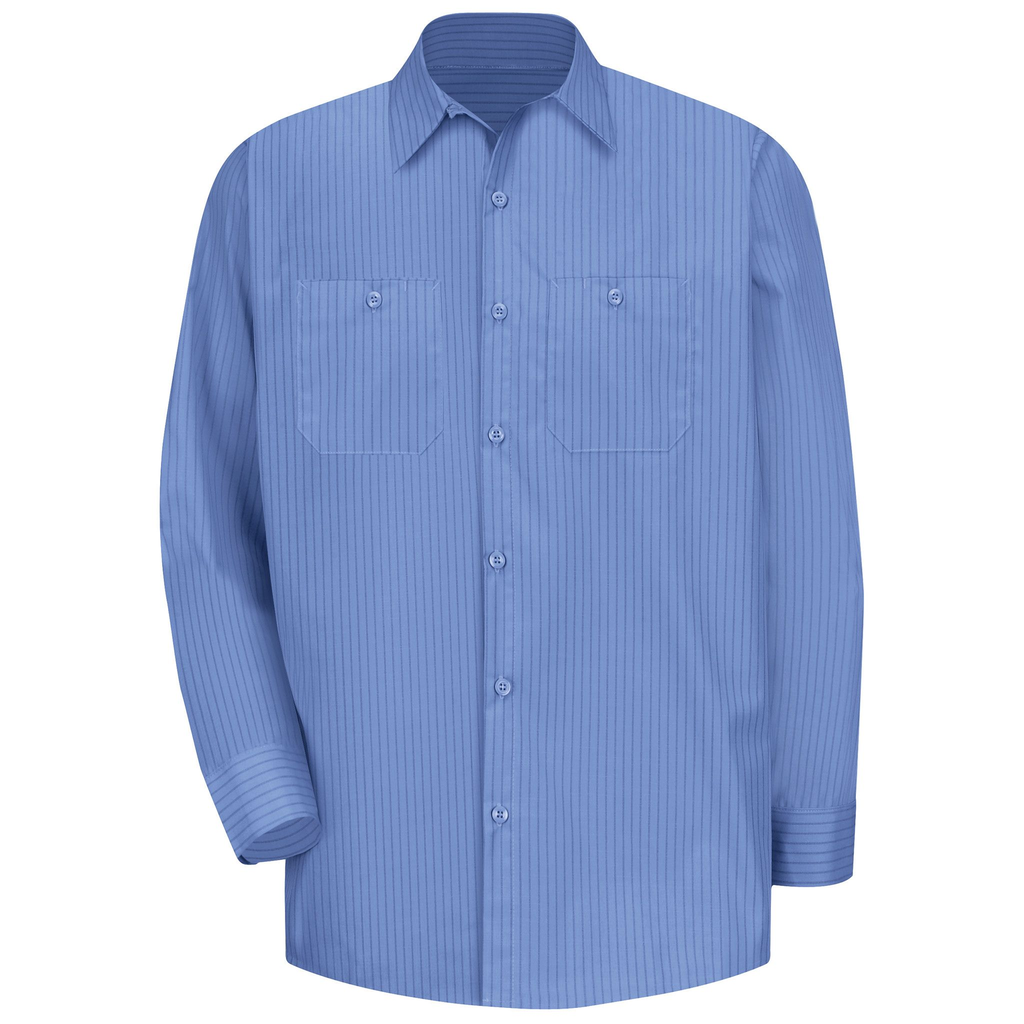 Men's Long Sleeve Industrial Stripe Work Shirt