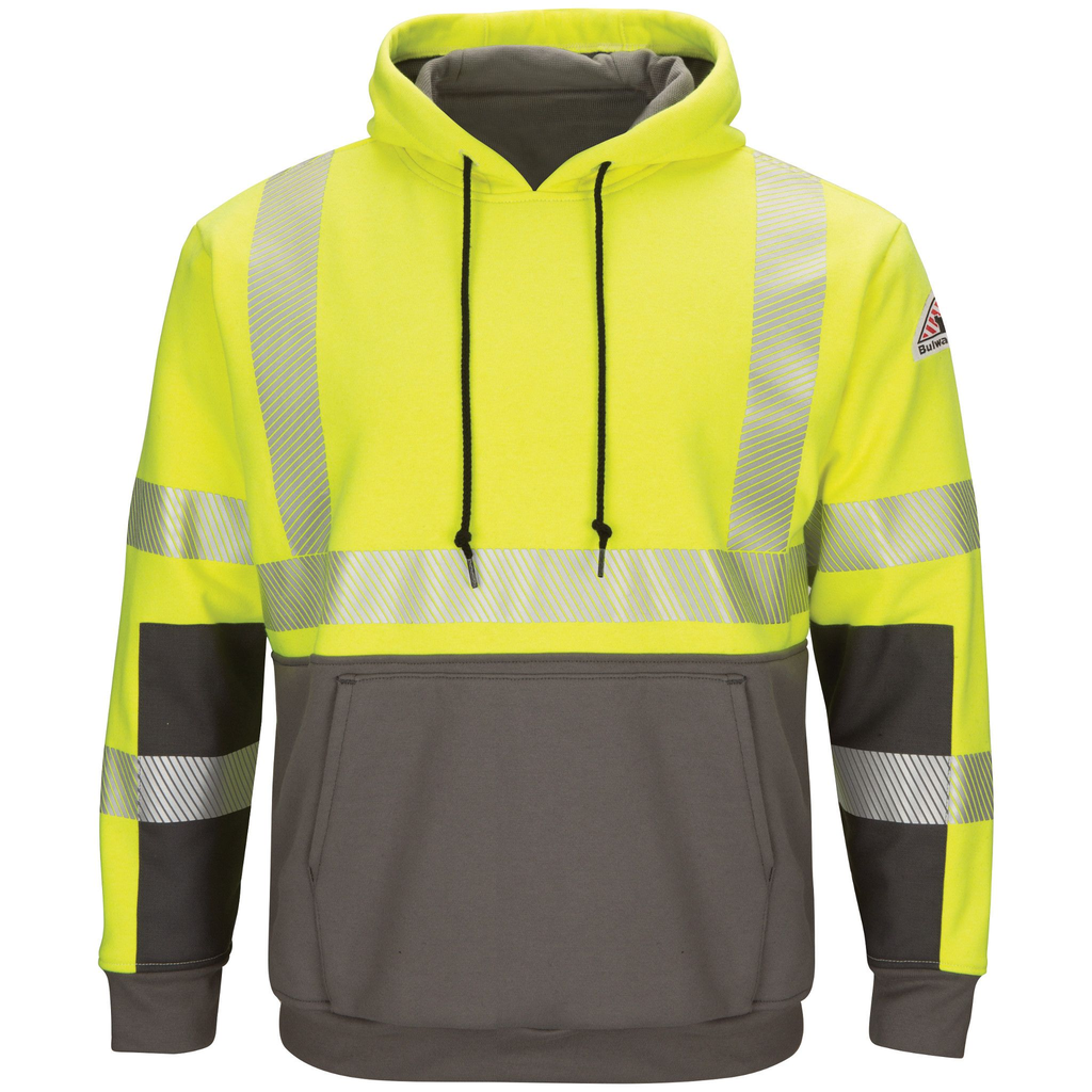 Men's Hi-Visibility Color Block Pullover Fleece Sweatshirt