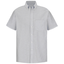 Men's Short Sleeve Striped Executive Oxford Dress Shirt