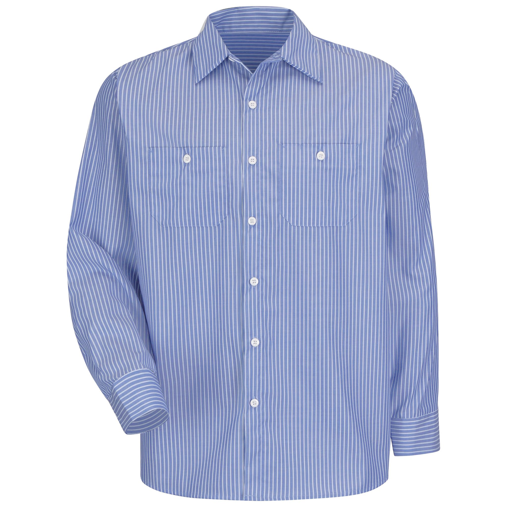 Men's Long Sleeve Industrial Striped Work Shirt