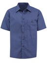 MNS SS BLUE  MINI PLAID SHIRT