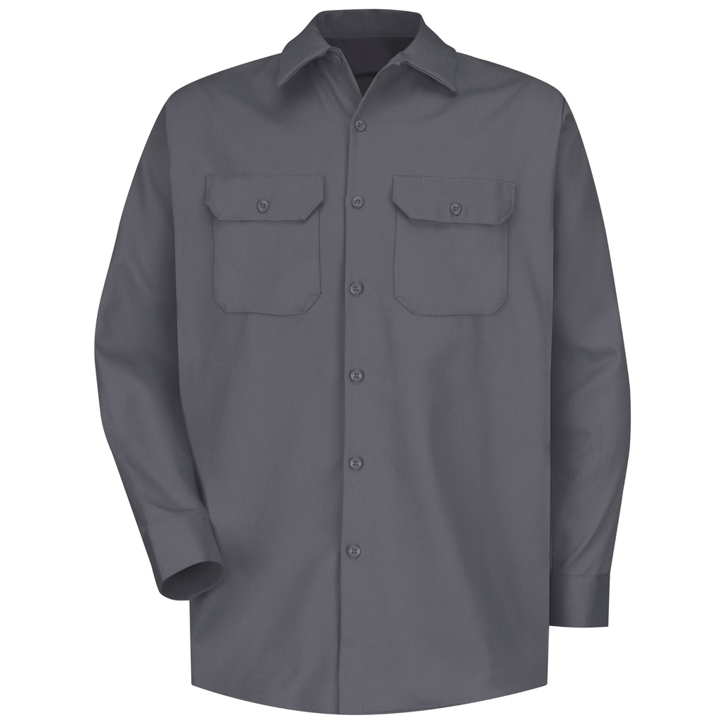 MNS LS CHARCOAL HEAVY WT CTN SHIRT