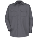 MNS LS CHARCOAL HEAVY WT CTN SHIRT