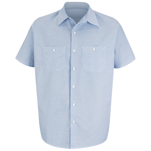 Men's Short Sleeve Industrial Stripe Work Shirt