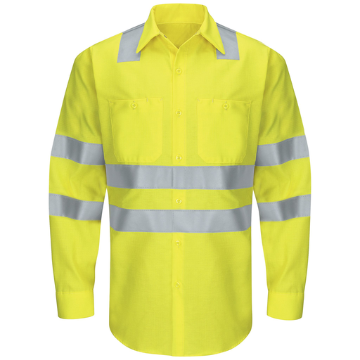 Men's Hi-Visibility Long Sleeve Ripstop Work Shirt - Type R, Class 3
