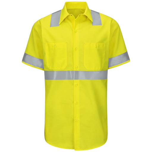Men's Hi-Visibility Short Sleeve Ripstop Work Shirt - Type R, Class 2