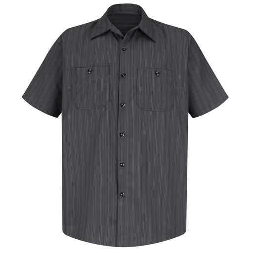 Men's Short Sleeve Striped Work Shirt