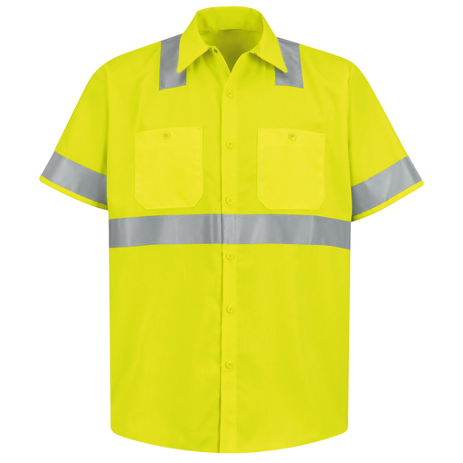 Men's Hi-Visibility Yellow Short Sleeve Work Shirt - Type R, Class 2