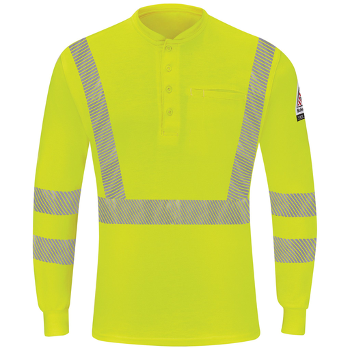 Men's Hi-Visibility Lightweight Long Sleeve Henley