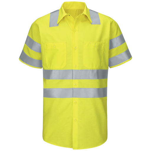 Men's Hi-Visibility Short Sleeve Ripstop Work Shirt - Type R, Class 3