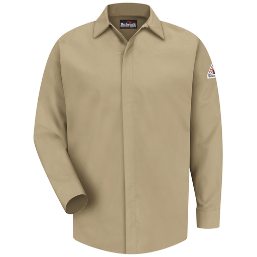 Men's Midweight FR Pocketless Concealed-Gripper Work Shirt
