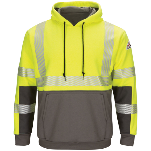 Men's Hi-Visibility Color Block Pullover Fleece Sweatshirt
